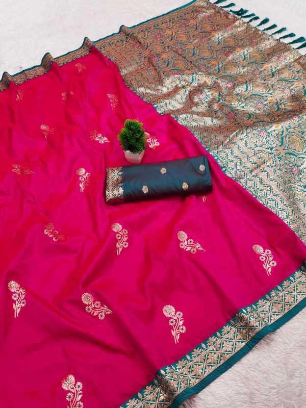 Dolly Banarasi Soft Silk Zari Border Saree