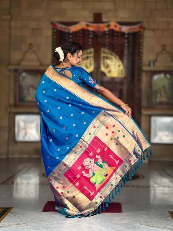 Ganpati Paithani Soft Silk Party Wear Saree