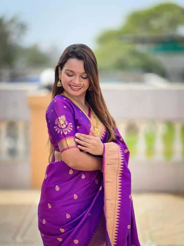 Ganpati Paithani Soft Silk Party Wear Saree
