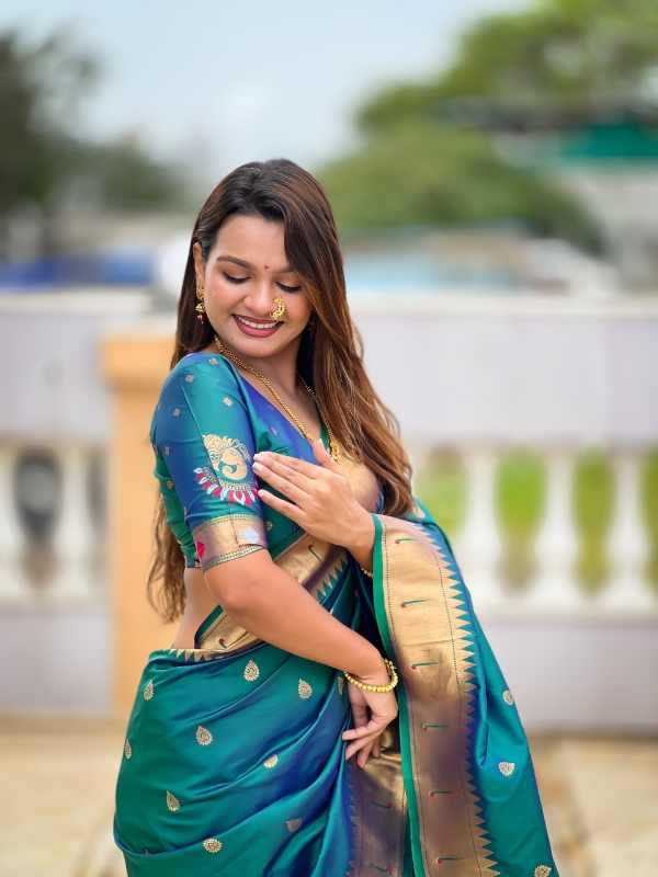 Ganpati Paithani Soft Silk Party Wear Saree