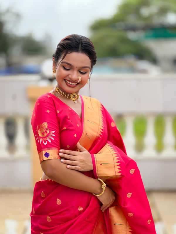 Ganpati Paithani Soft Silk Party Wear Saree