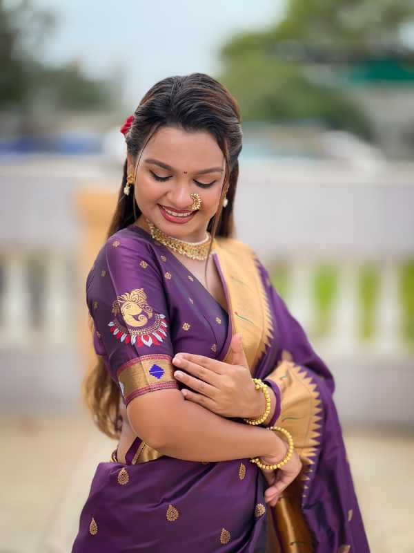 Ganpati Paithani Soft Silk Party Wear Saree