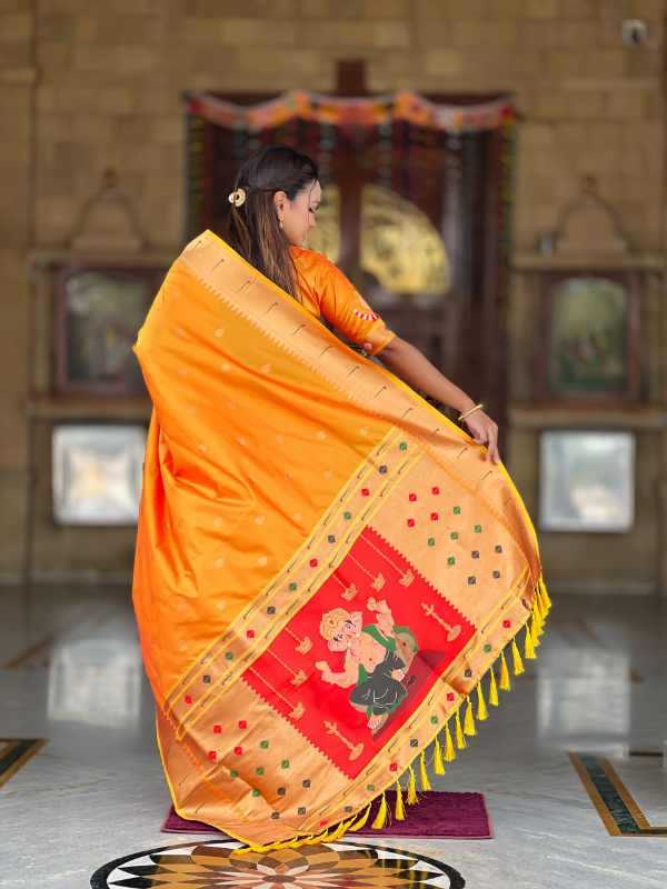 Ganpati Paithani Soft Silk Party Wear Saree