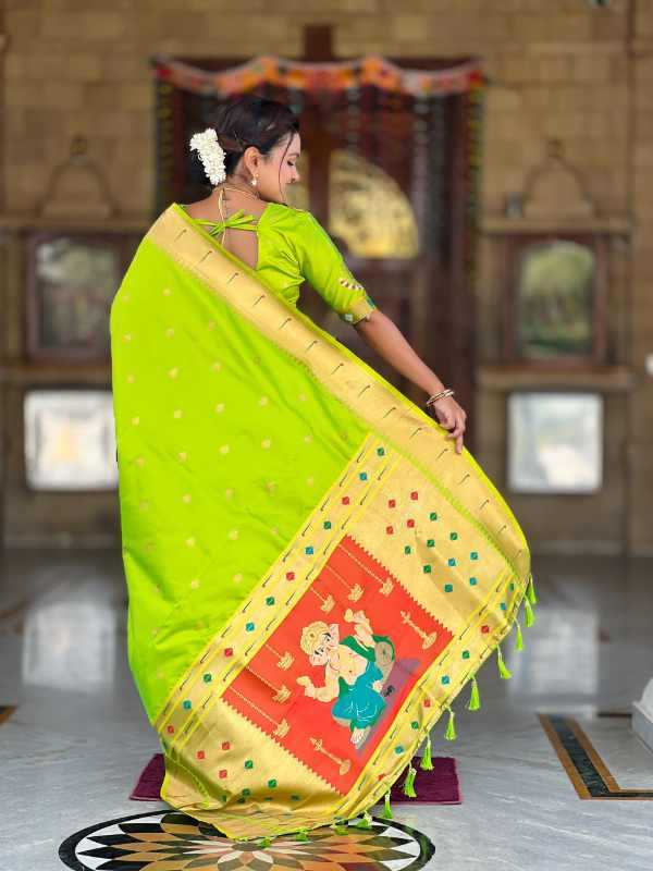 Ganpati Paithani Soft Silk Party Wear Saree