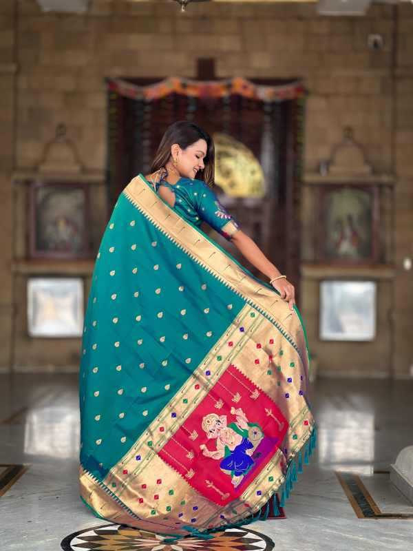 Ganpati Paithani Soft Silk Party Wear Saree