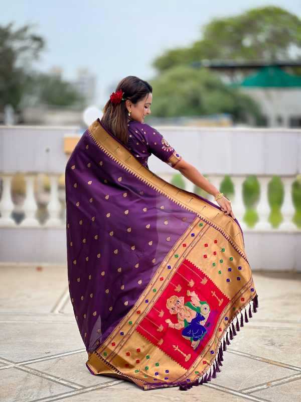 Ganpati Paithani Soft Silk Party Wear Saree