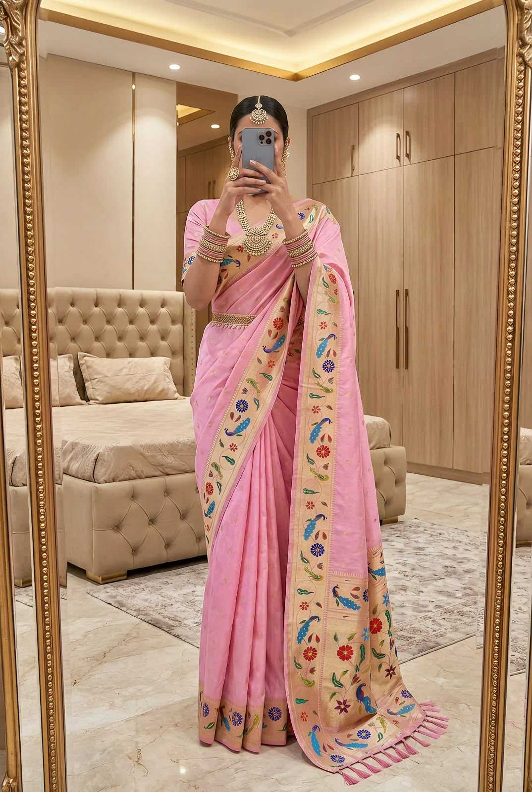 Lotus Paithani Silk Saree