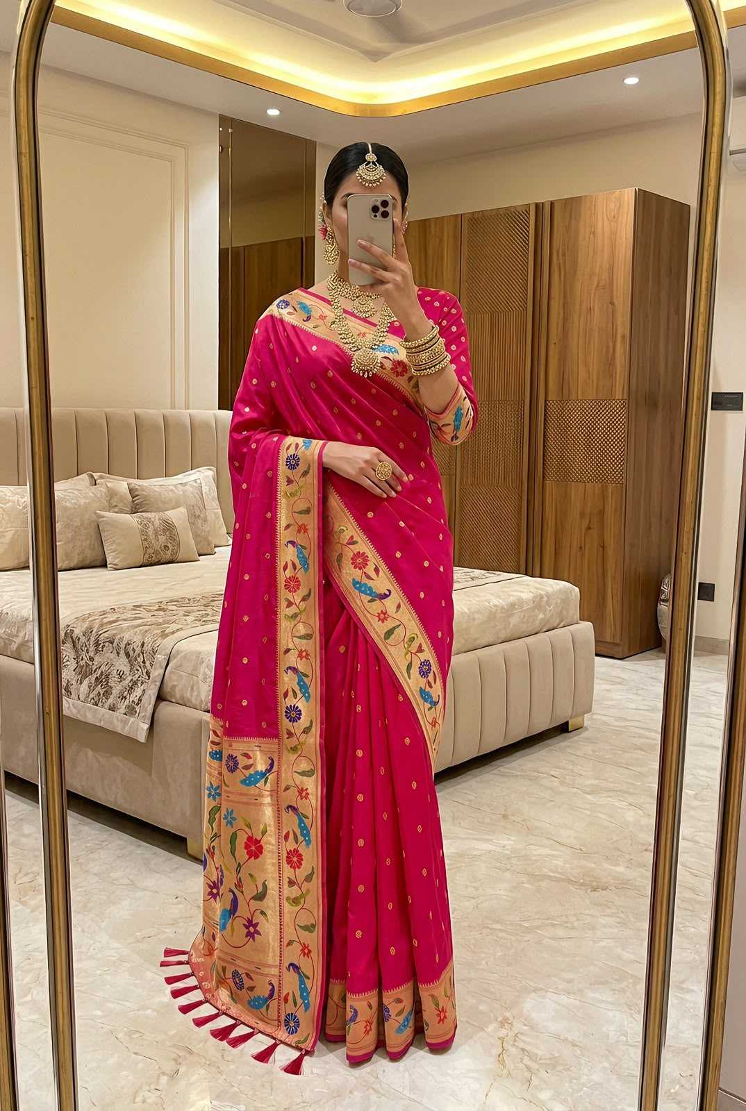 Lotus Paithani Silk Saree