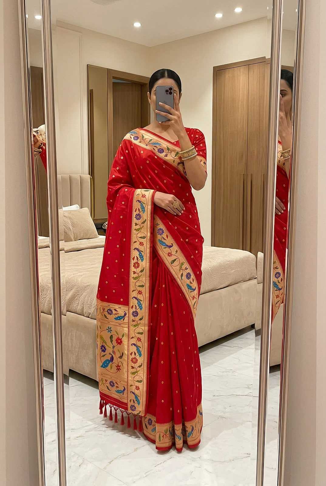 Lotus Paithani Silk Saree