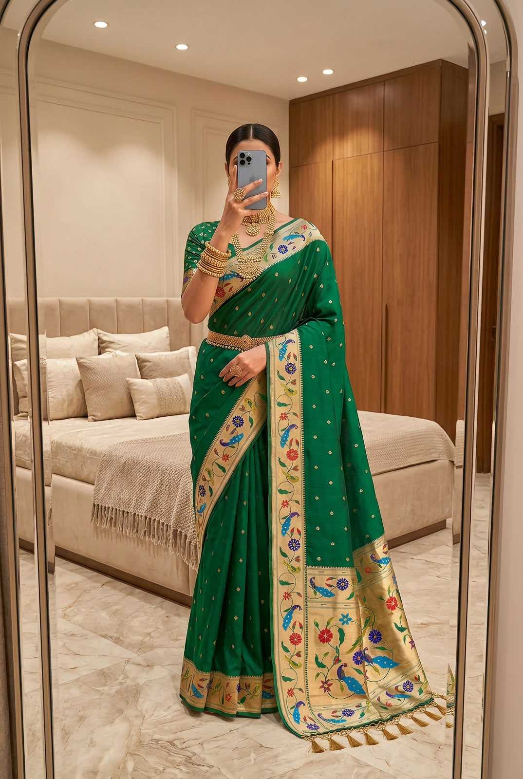 Lotus Paithani Silk Saree
