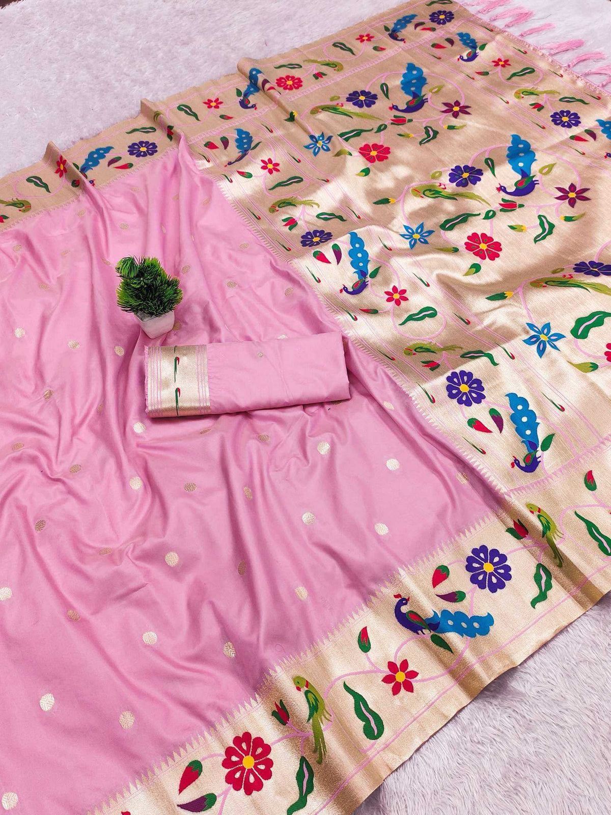 Lotus Paithani Silk Saree
