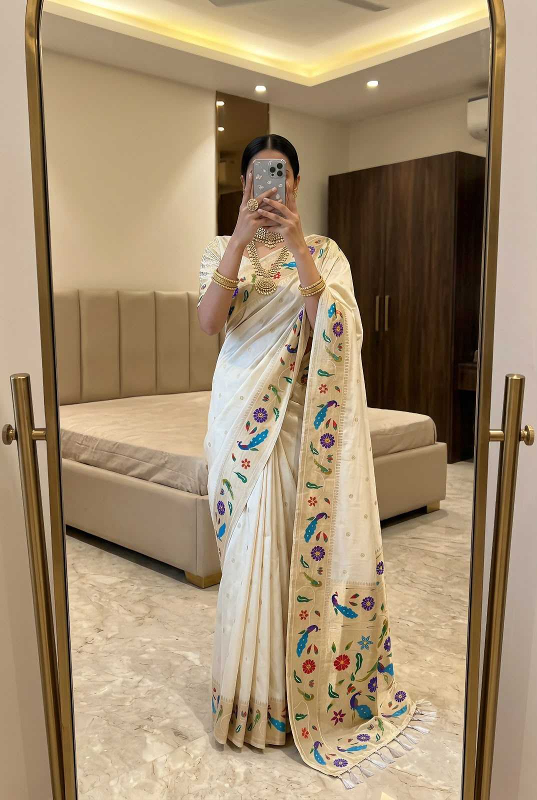 Lotus Paithani Silk Saree
