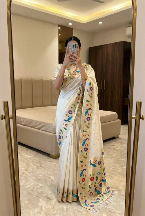 Lotus Paithani Silk Saree