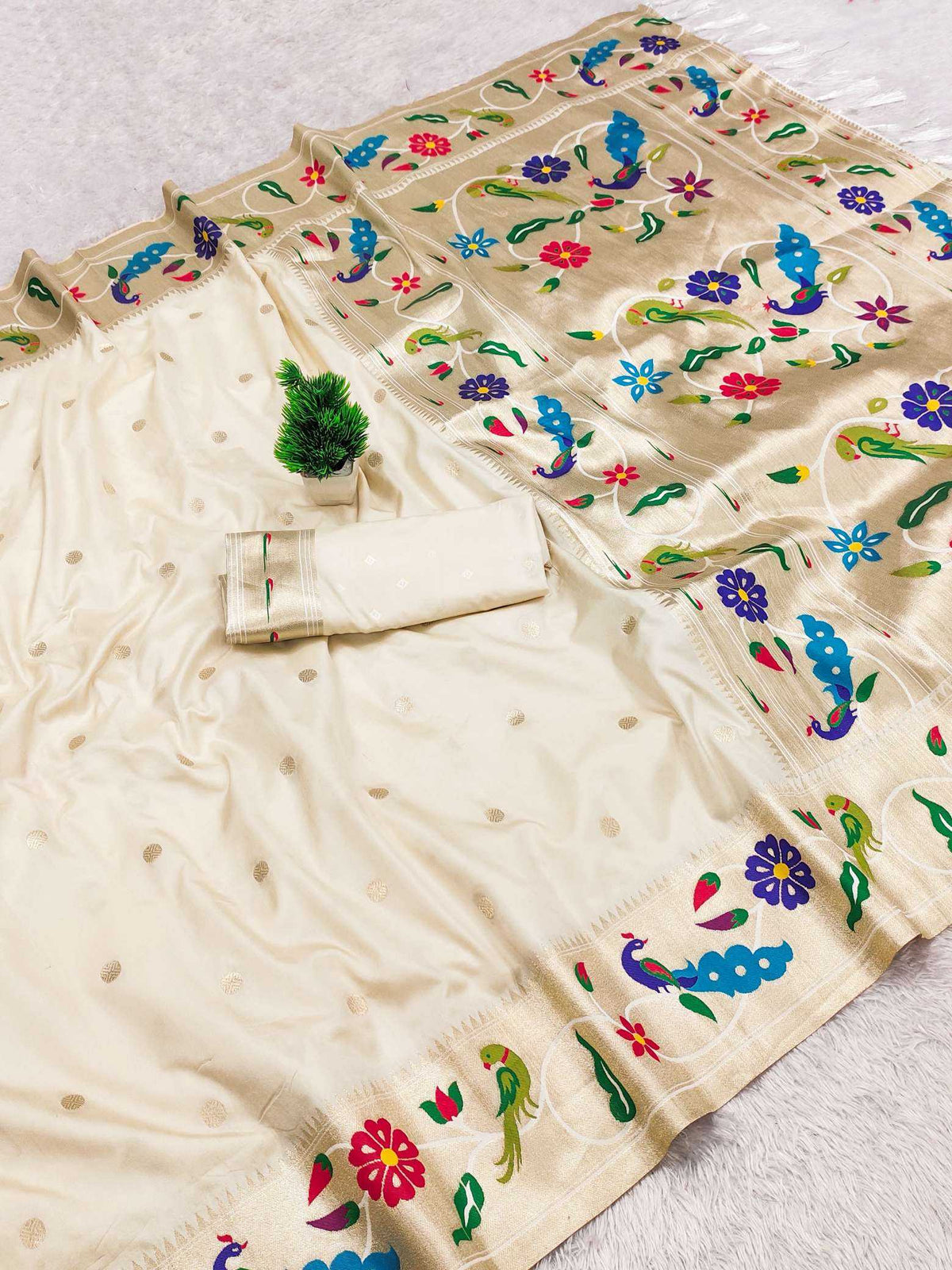 Lotus Paithani Silk Saree