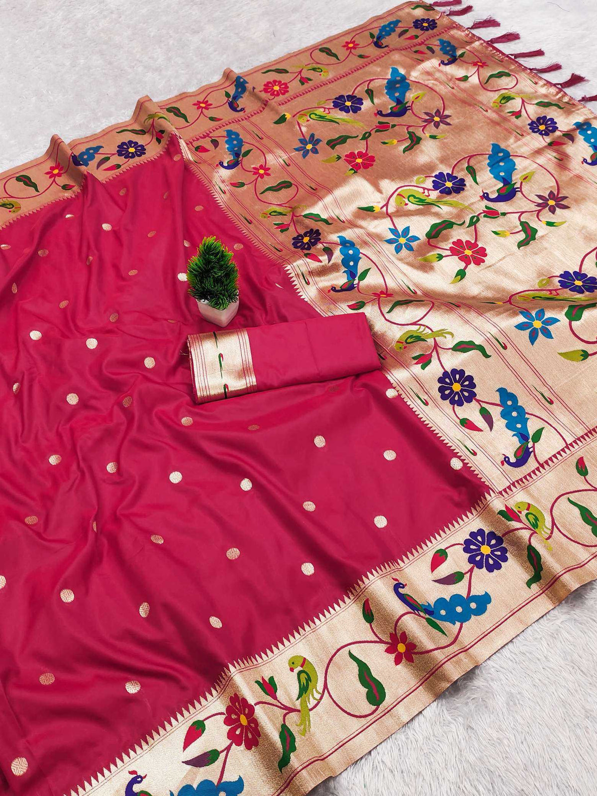 Lotus Paithani Silk Saree