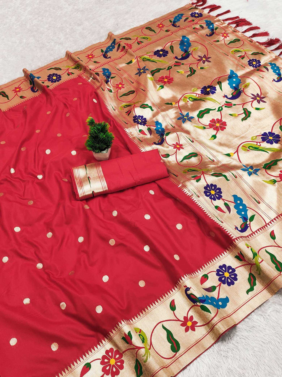 Lotus Paithani Silk Saree