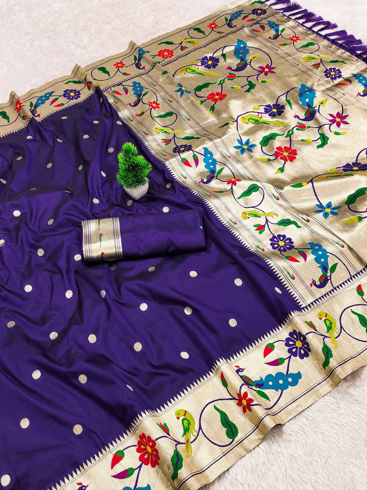 Lotus Paithani Silk Saree