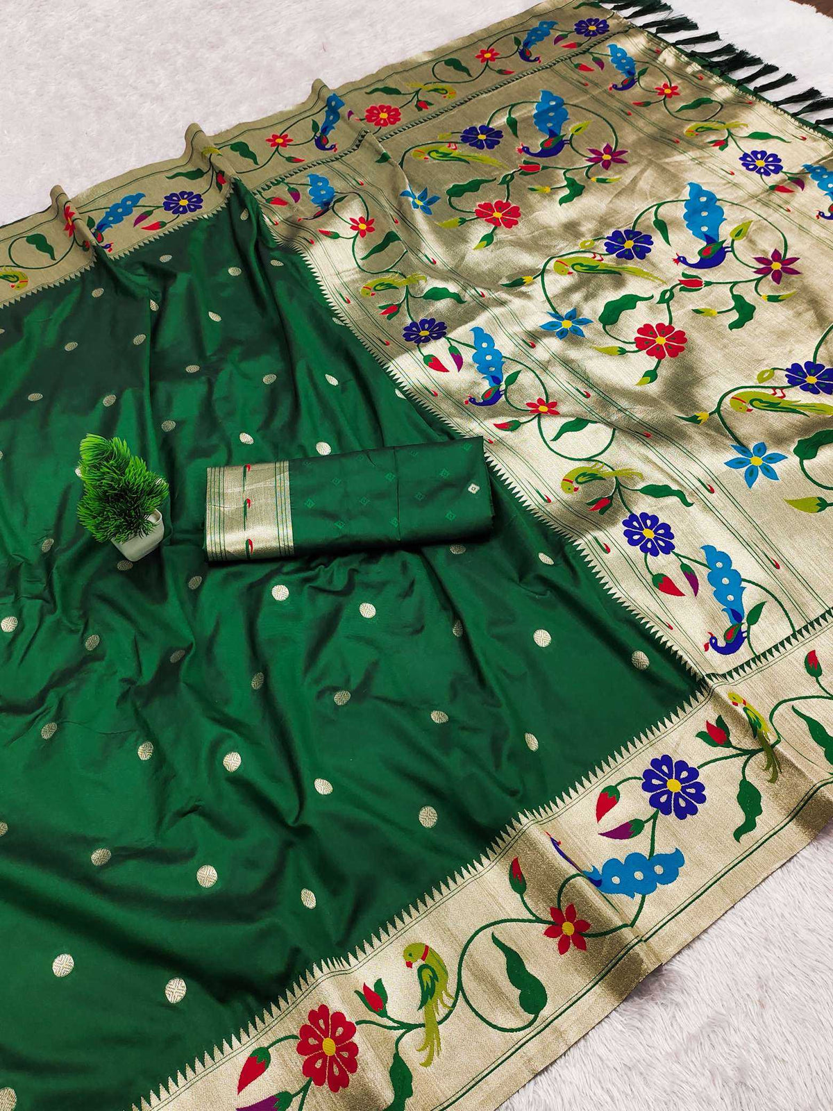 Lotus Paithani Silk Saree