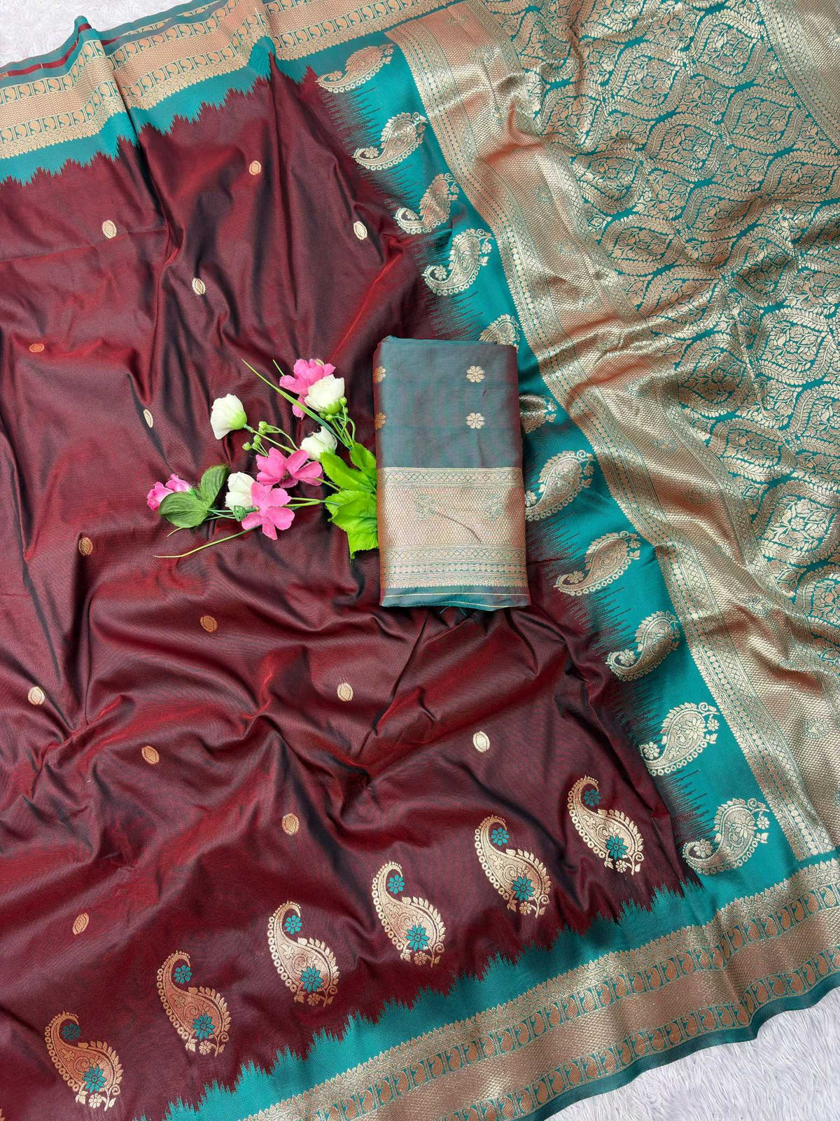 Mango Banarasi Soft Silk Saree