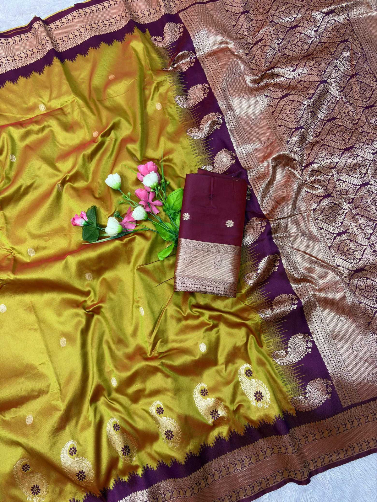 Mango Banarasi Soft Silk Saree