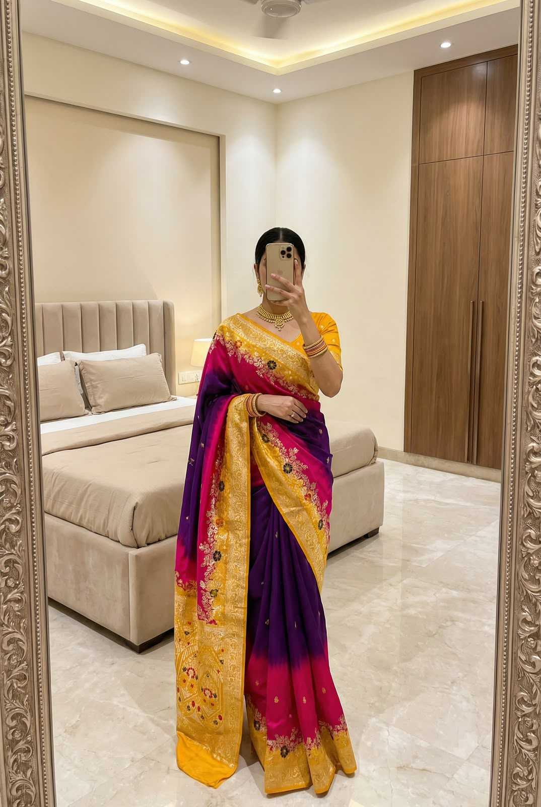 Manohari Dola Silk Saree in Purple