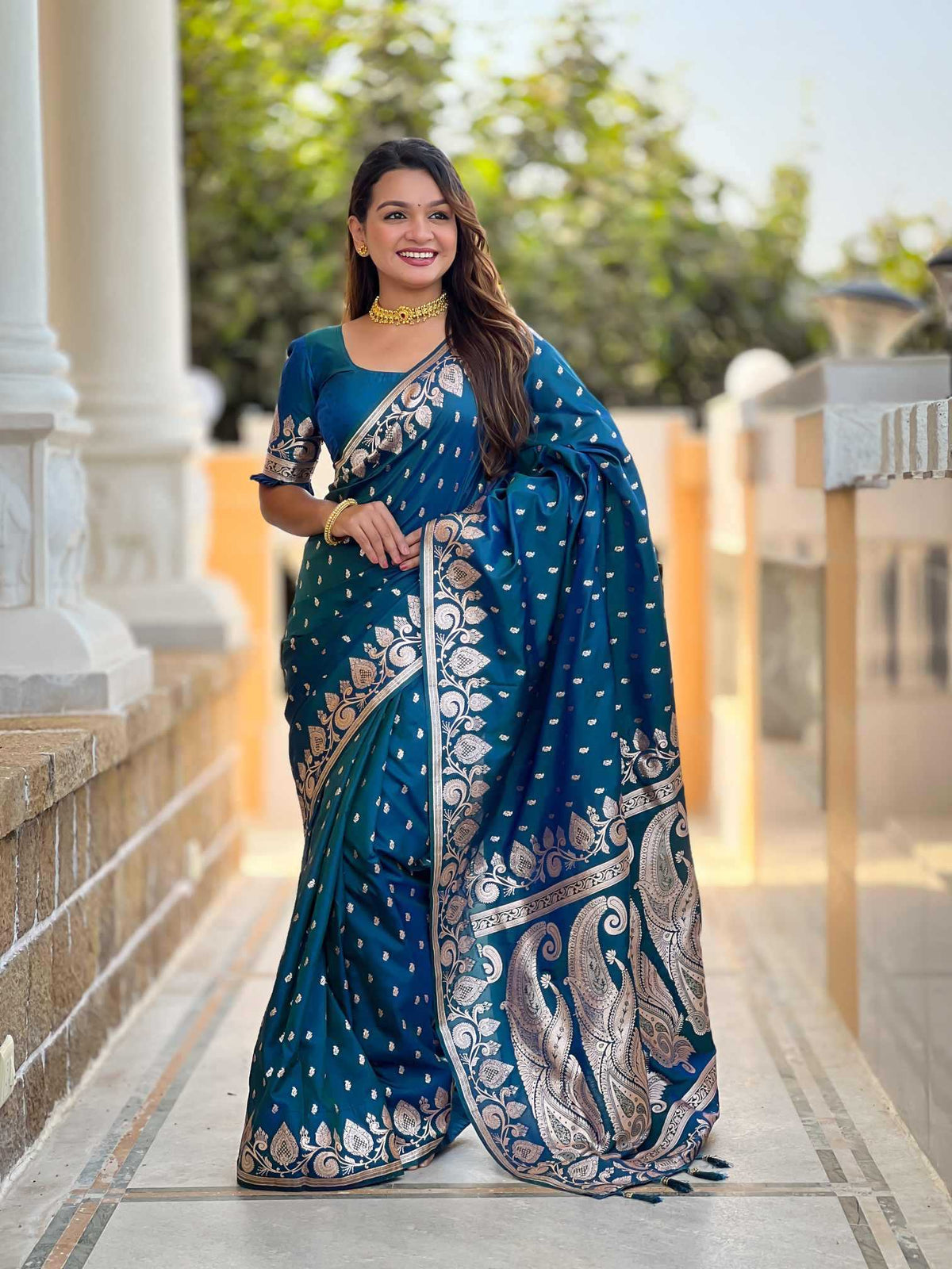 Medhavi Banarasi Soft Silk Saree