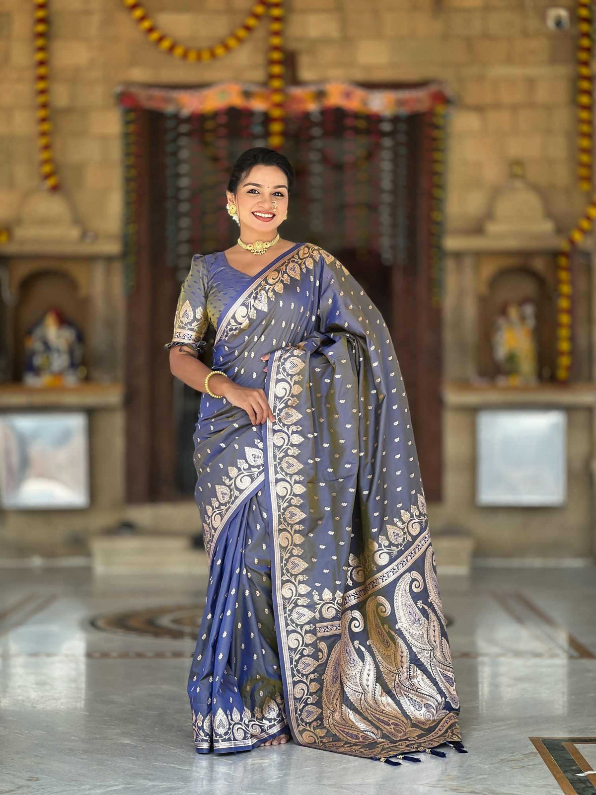 Medhavi Banarasi Soft Silk Saree