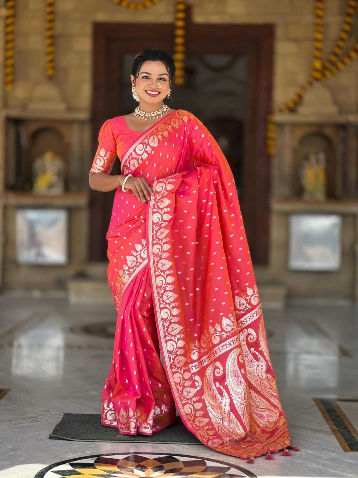 Medhavi Banarasi Soft Silk Saree