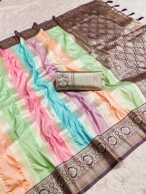 Muti Banarasi Soft Silk Designer Saree