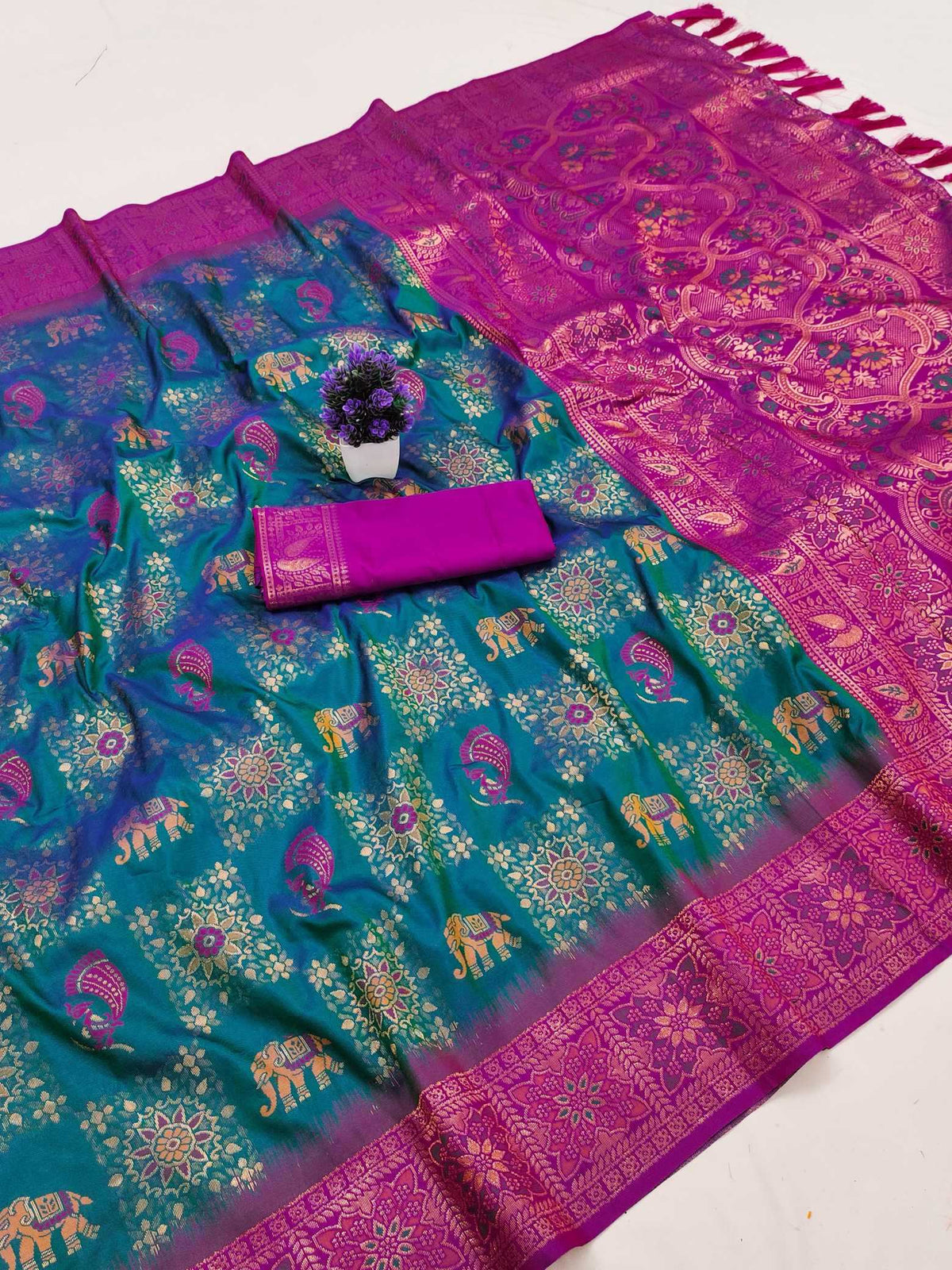 Patola Soft Silk Saree in Wine