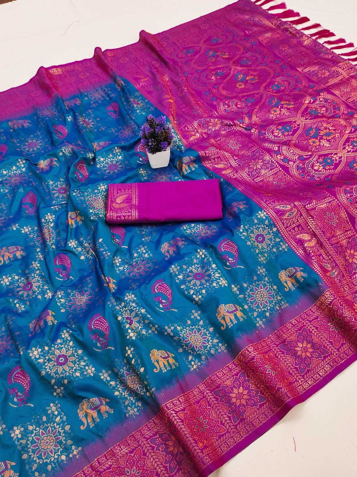 Patola Soft Silk Saree in Wine