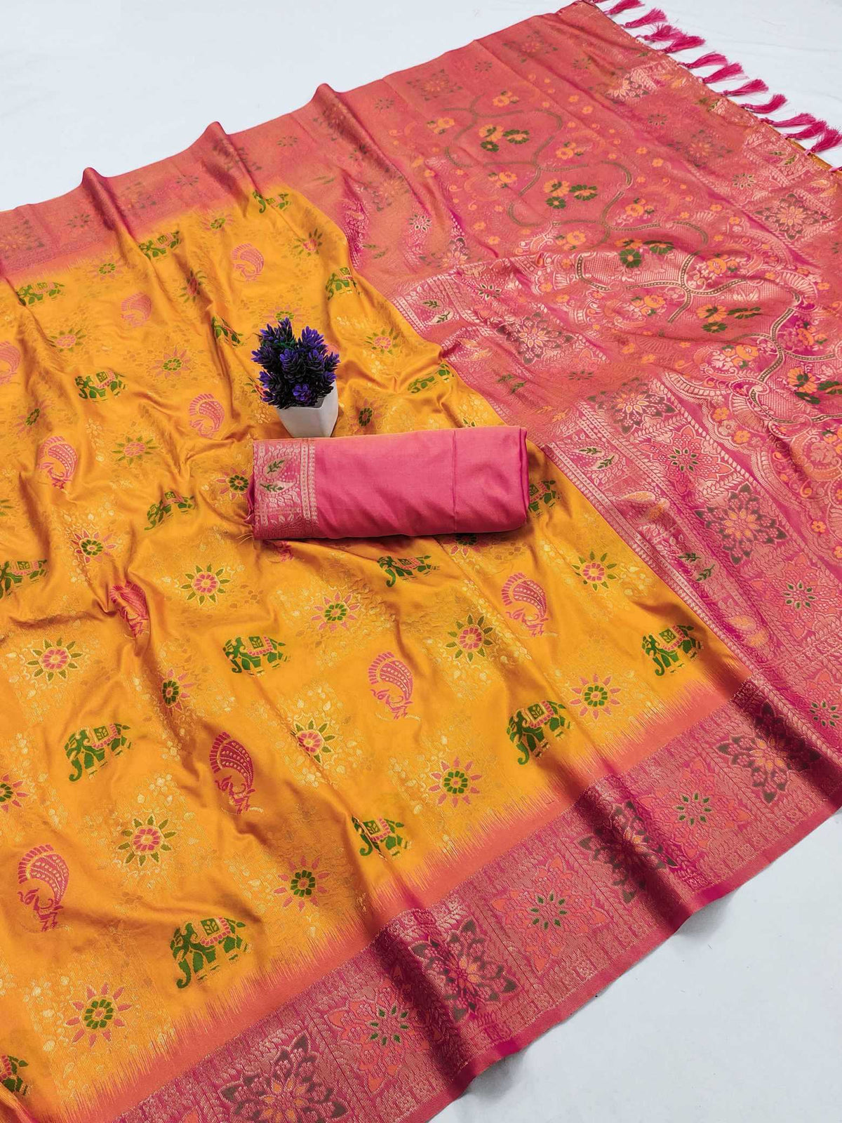 Patola Soft Silk Saree in Wine