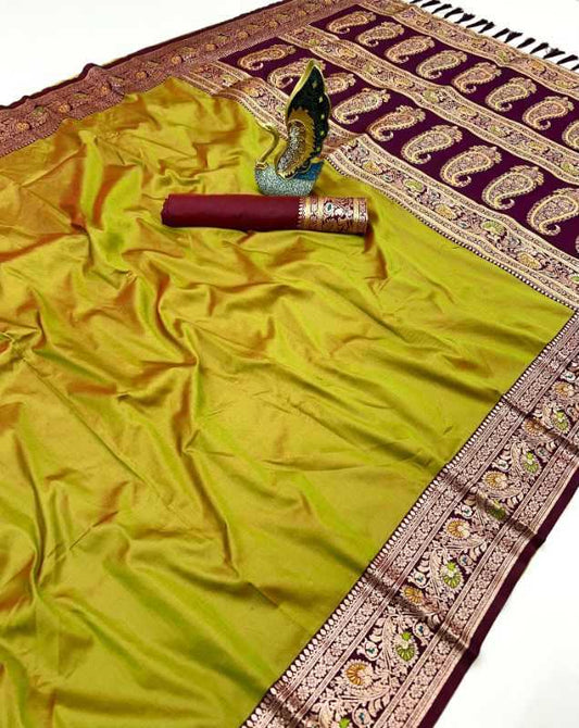 Premium Silk Designer Saree in Mustard