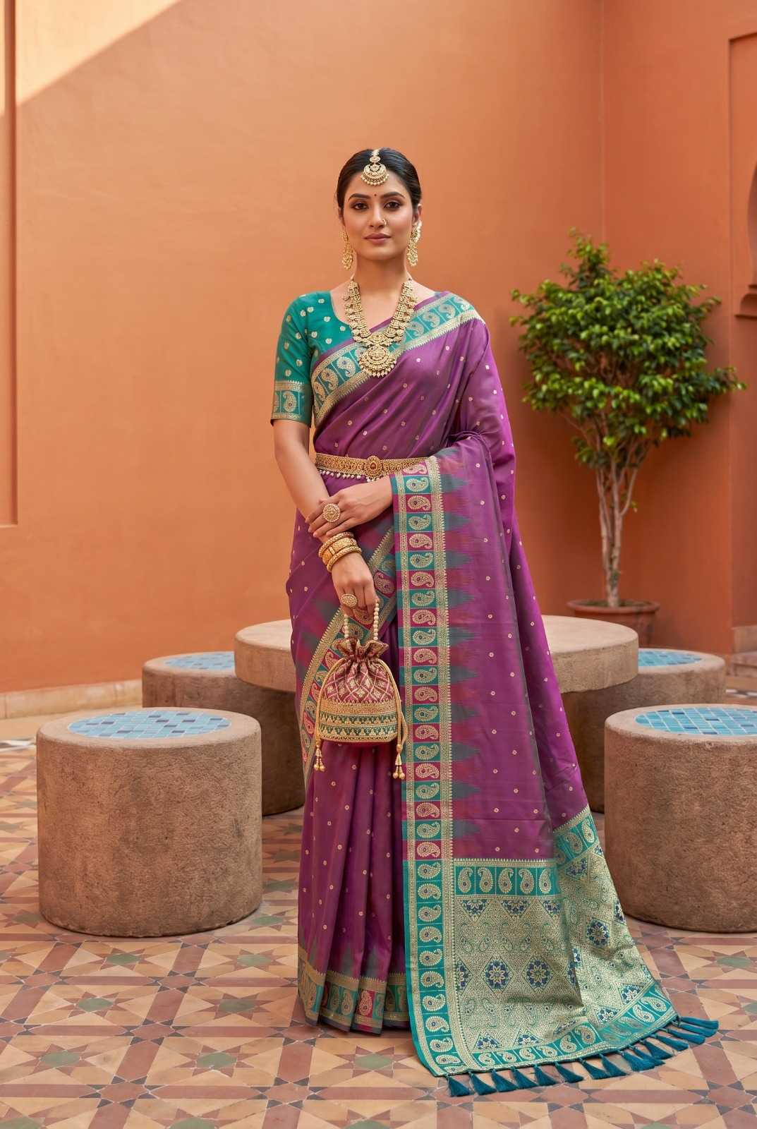 Rich Banarasi Soft Silk Zari Border Saree