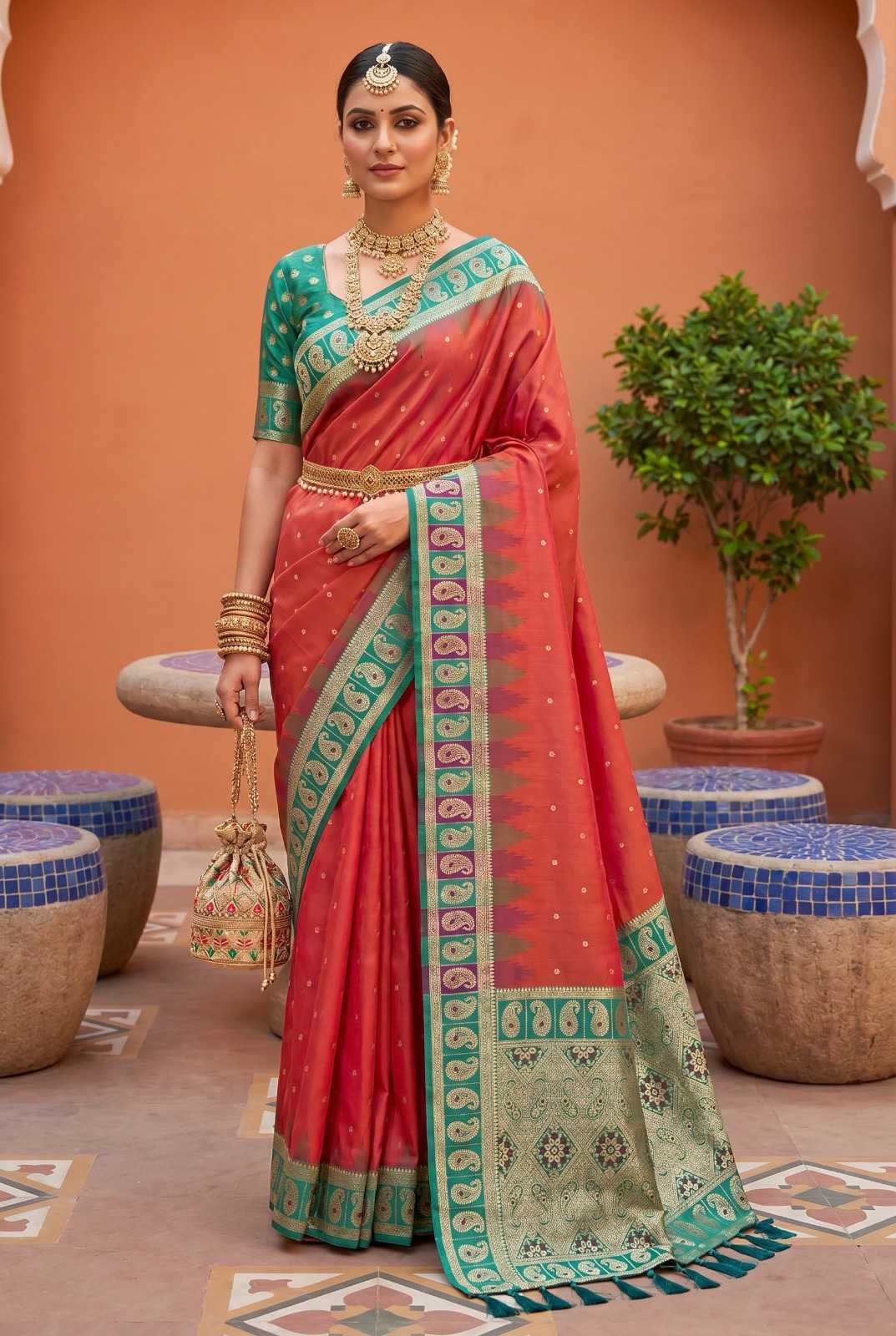 Rich Banarasi Soft Silk Zari Border Saree