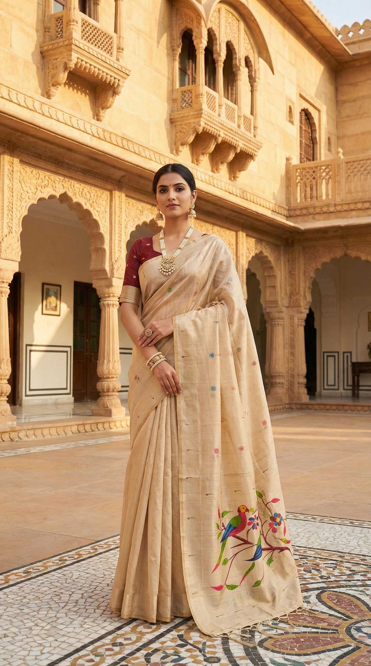 Rythm Paithani Cotton Designer Saree in Lavender
