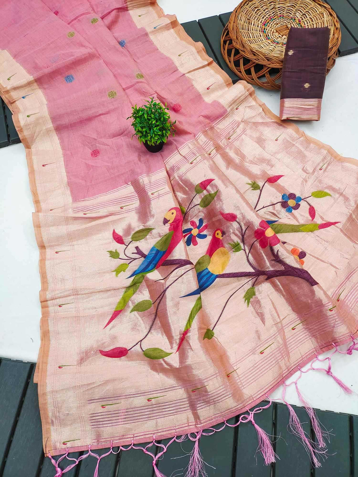 Rythm Paithani Cotton Designer Saree in Lavender