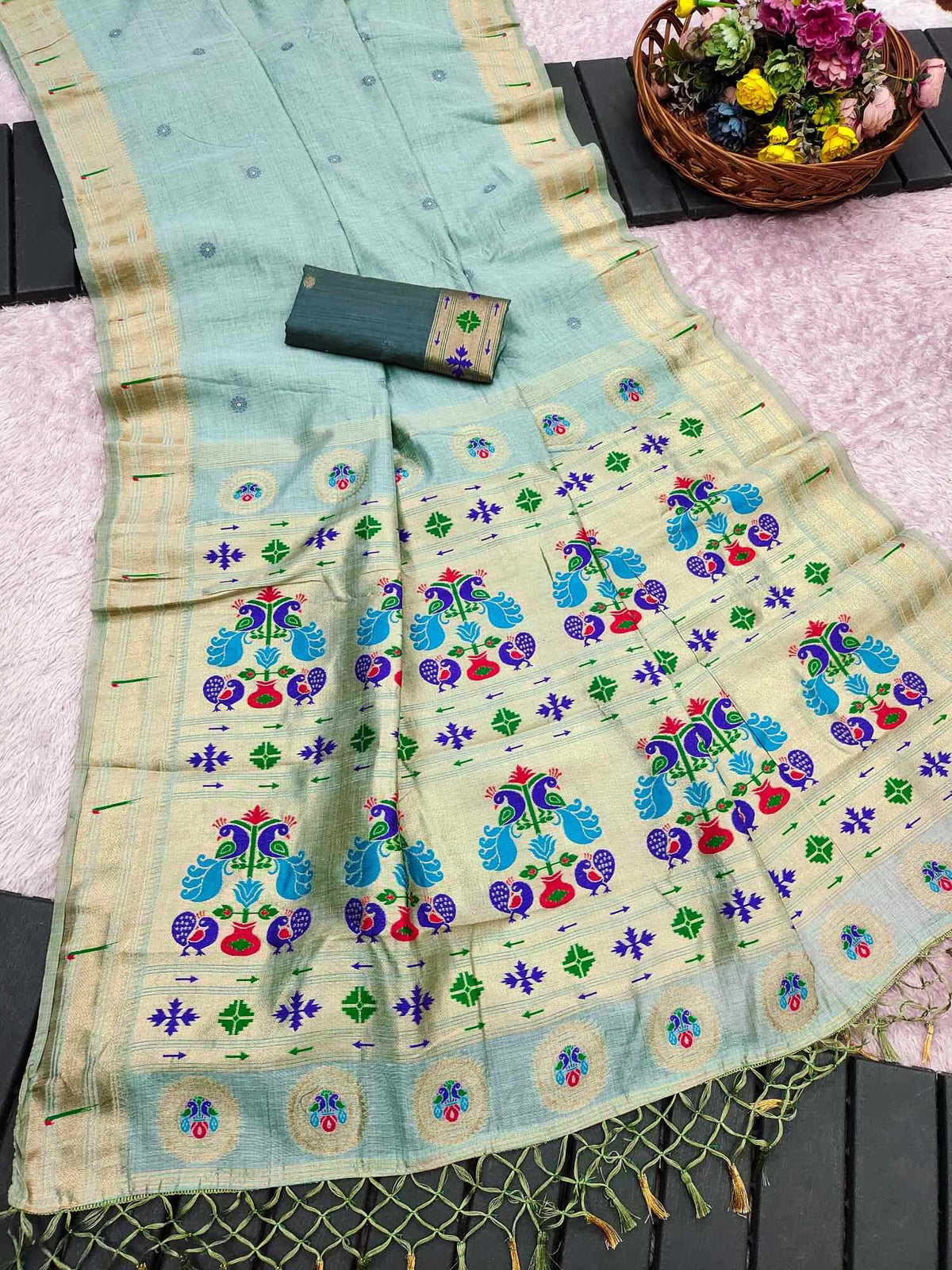 Rythm Paithani Cotton Designer Saree