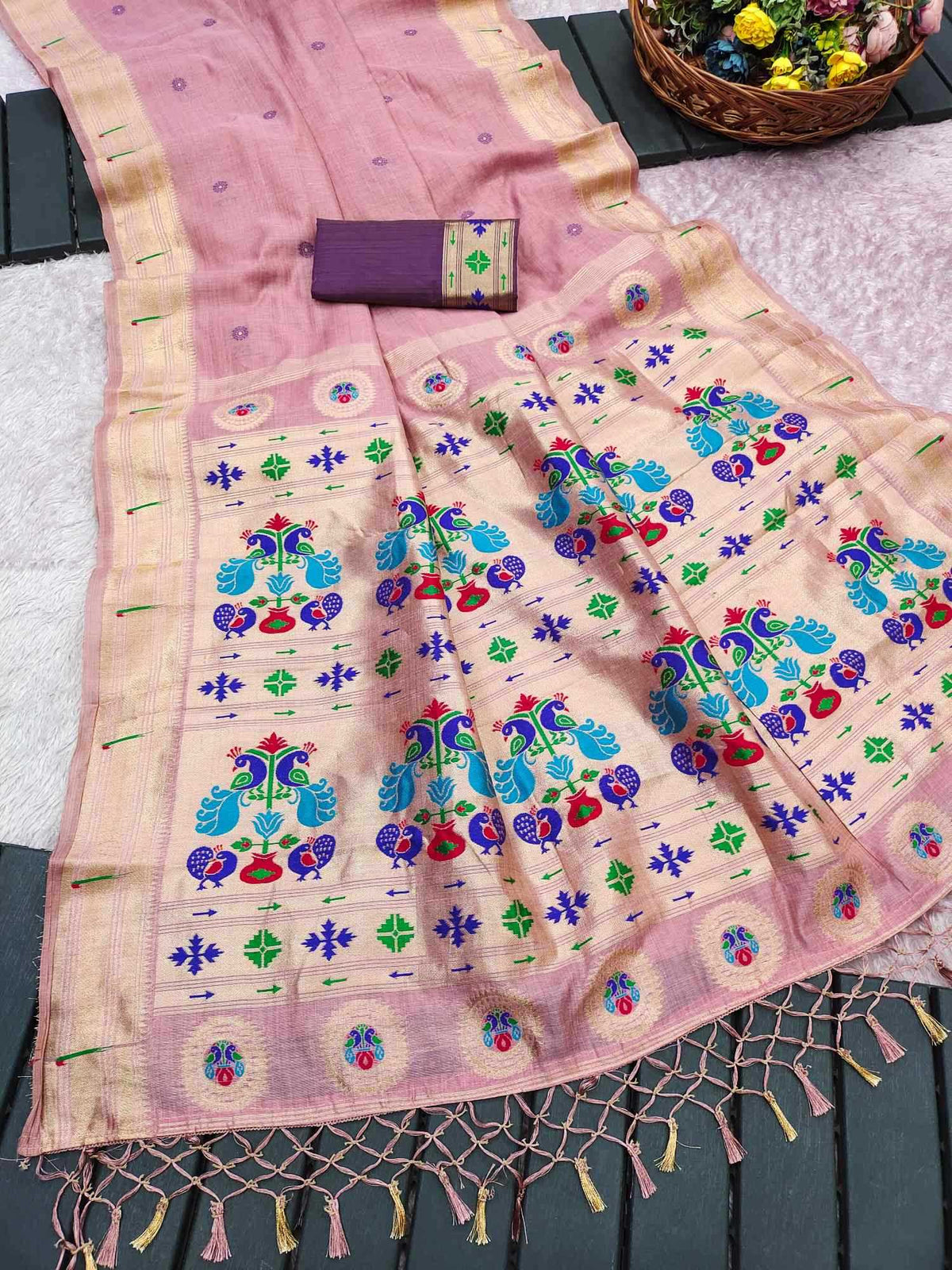 Rythm Paithani Cotton Designer Saree