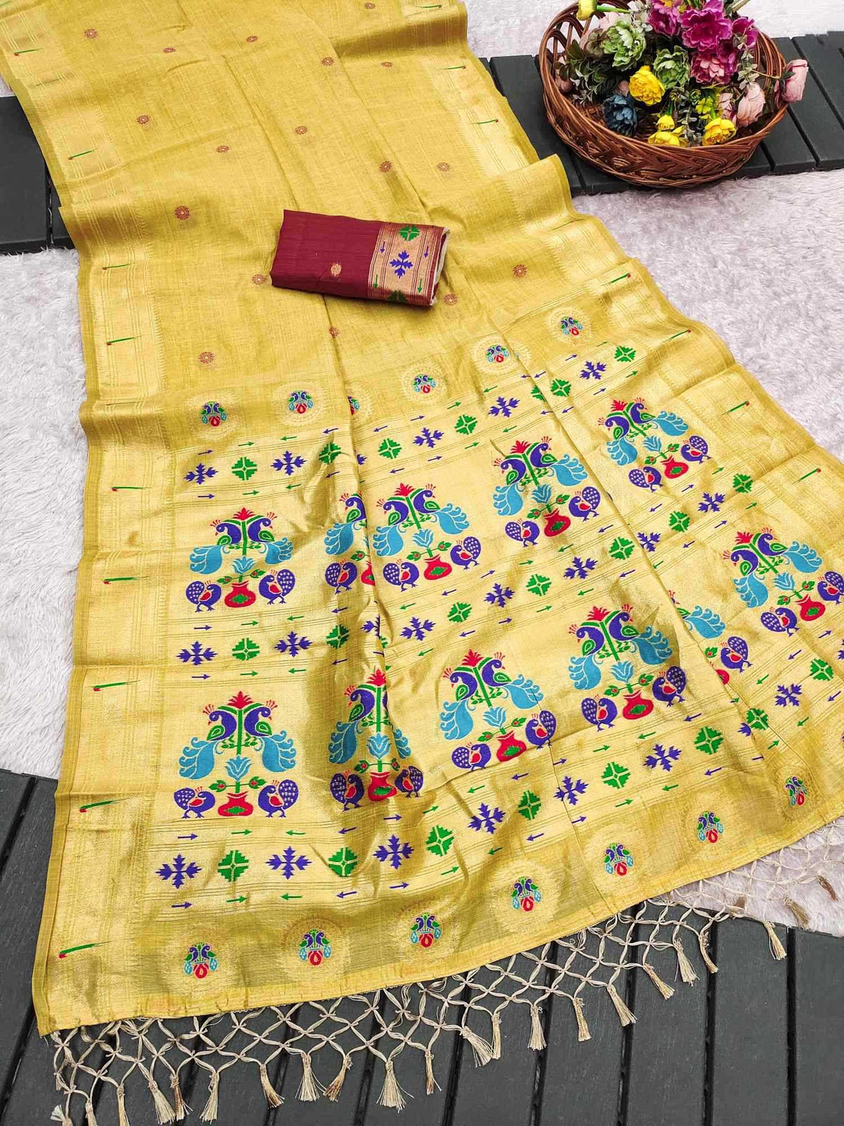 Rythm Paithani Cotton Designer Saree