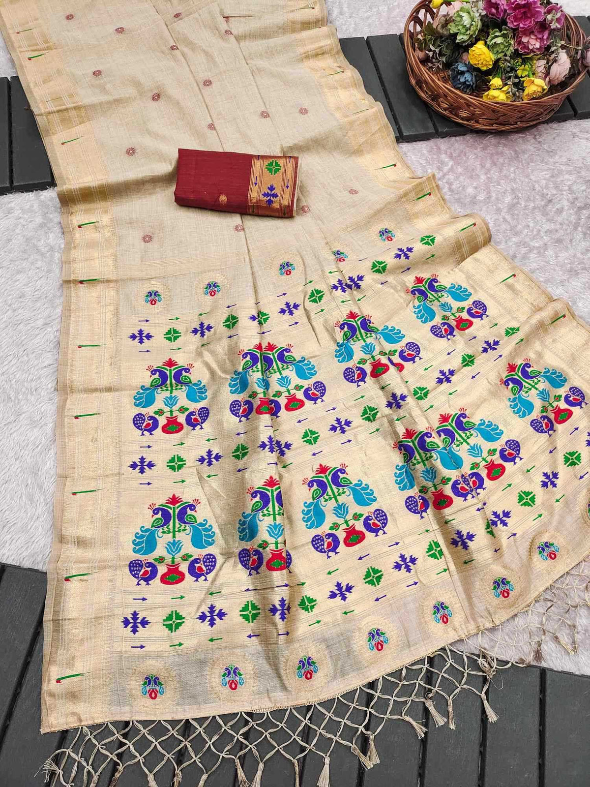 Rythm Paithani Cotton Designer Saree