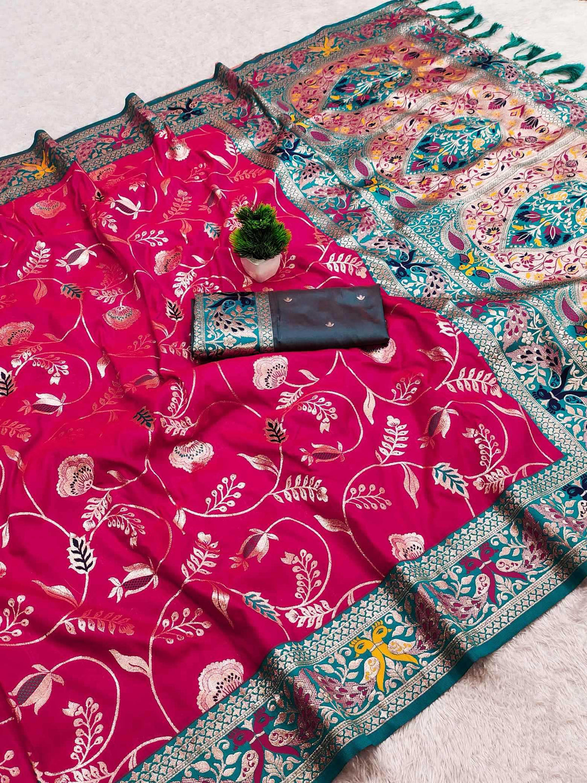 Saheli Paithani Silk Saree in Dark Wine