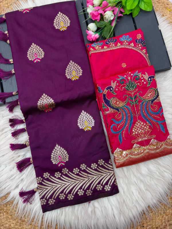 Soft Silk Zari Border Saree