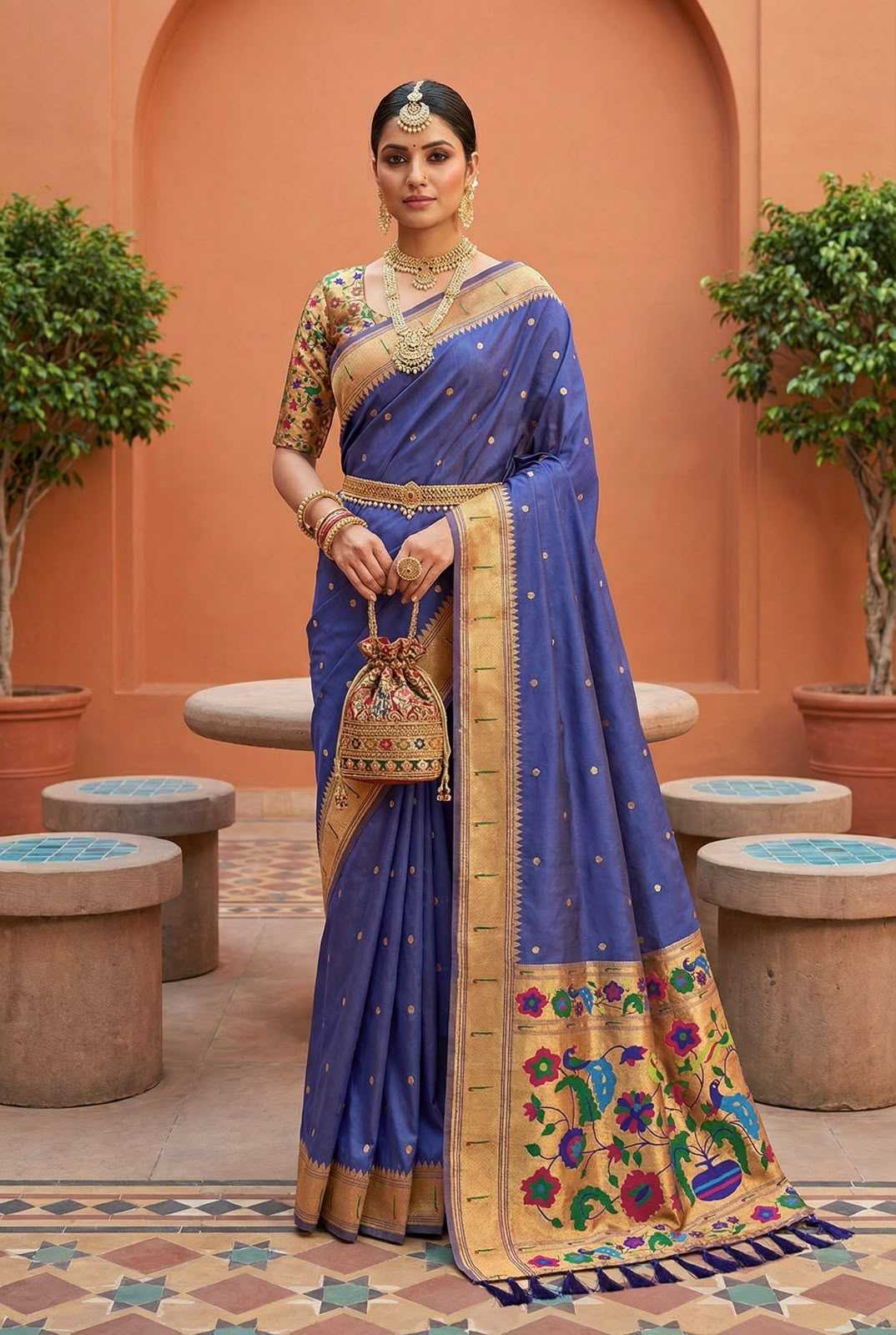Soft Silk Designer Saree in Blue