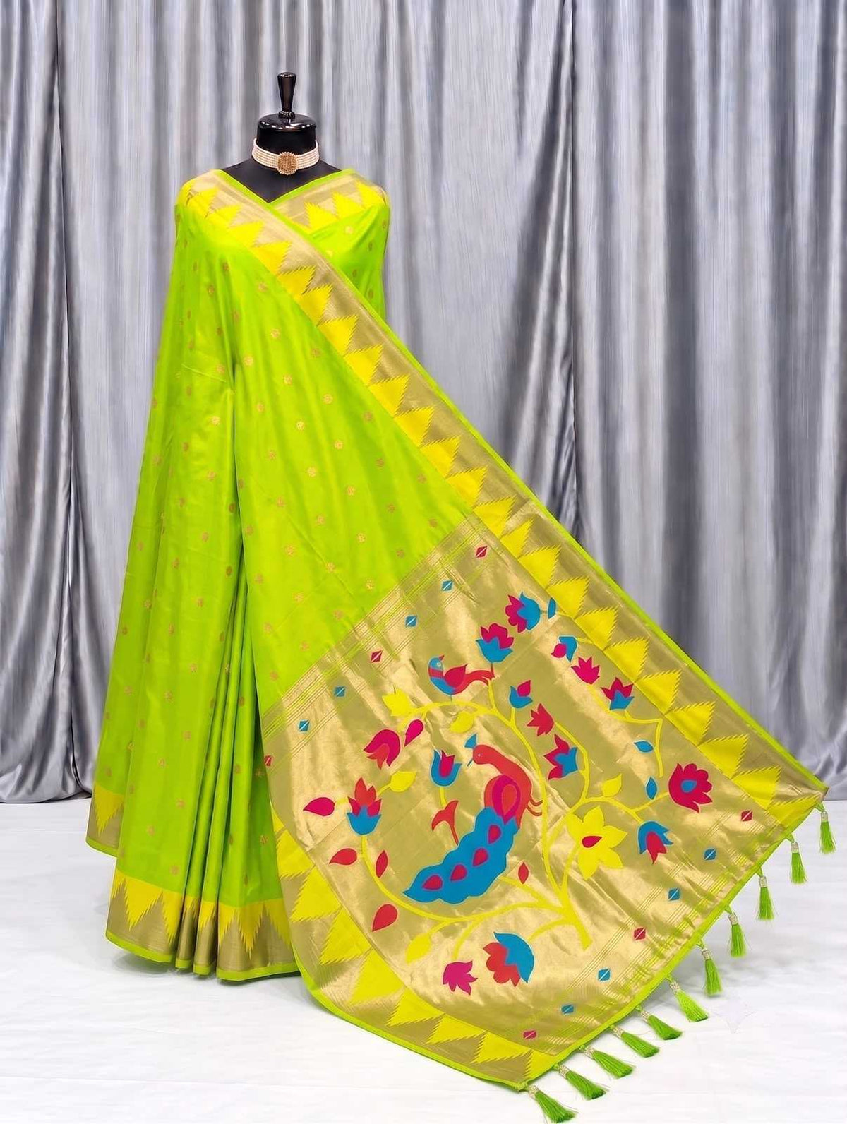 Temple Paithani Silk Saree