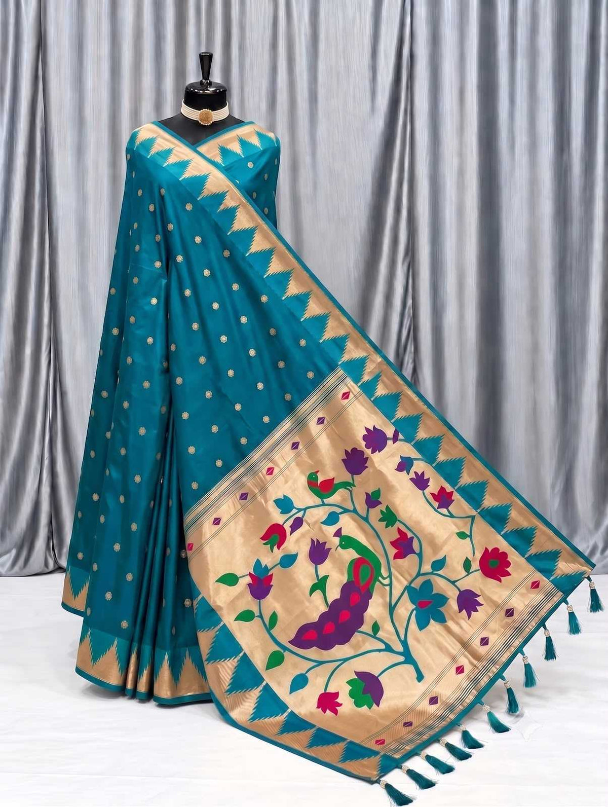 Temple Paithani Silk Saree