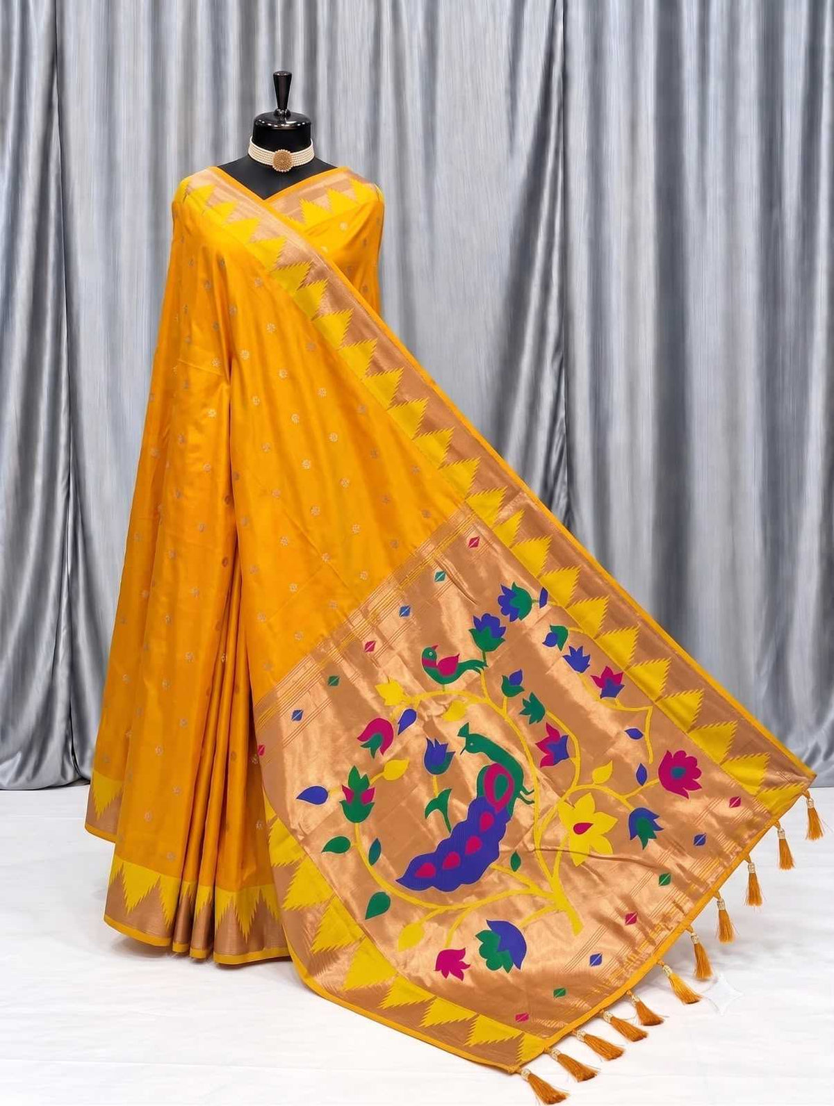 Temple Paithani Silk Saree