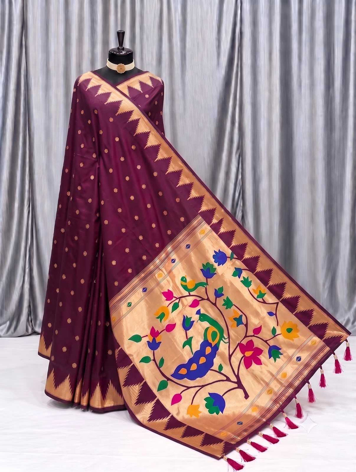 Temple Paithani Silk Saree