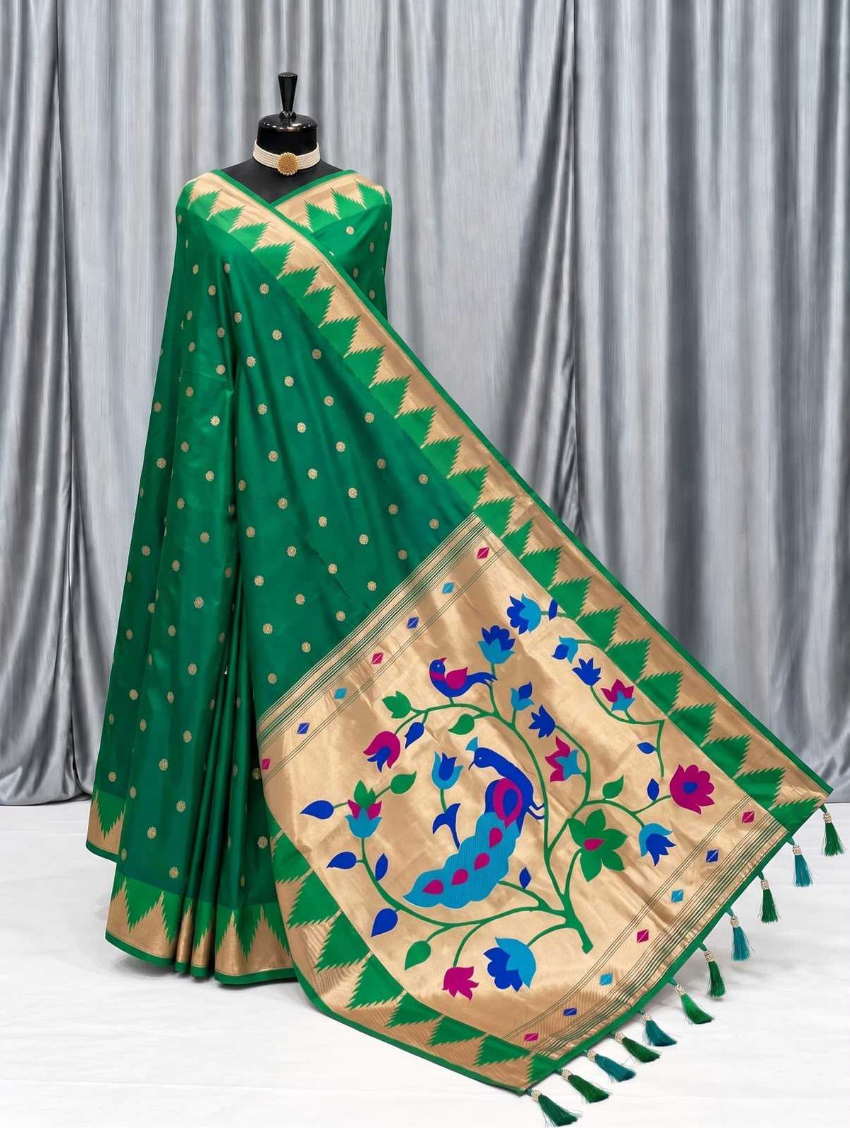 Temple Paithani Silk Saree