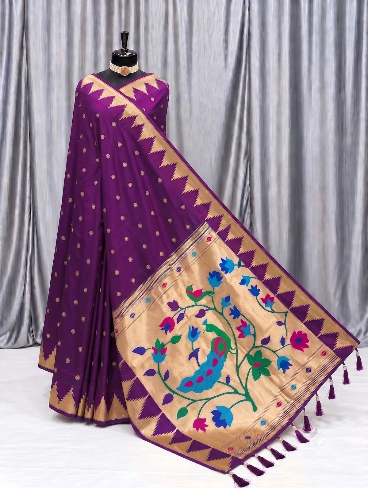 Temple Paithani Silk Saree